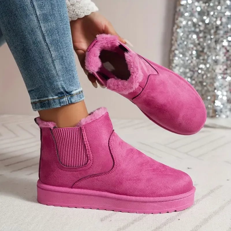 Overhead flat-lay of the solid color short boots displaying clean lines and solid finish