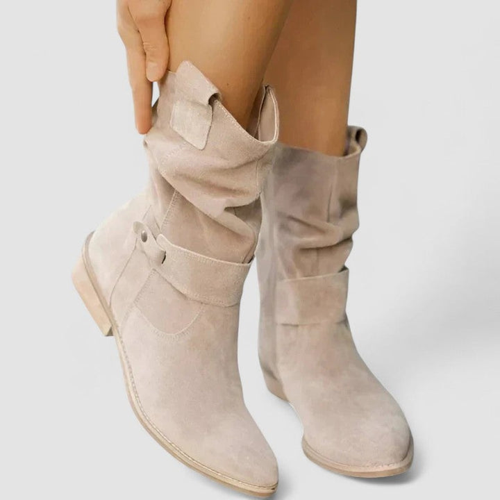 BobaFashion Betha orthopedic boots in all four colors: beige, brown, dark brown, and black