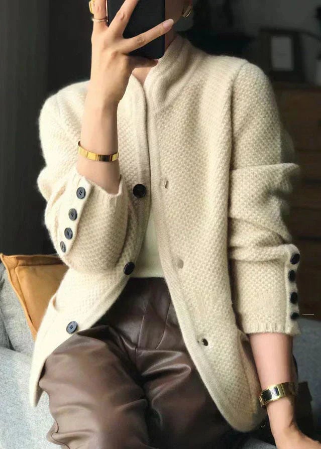 BobaFashion elegant cardigan styled with trousers for a work-ready ensemble