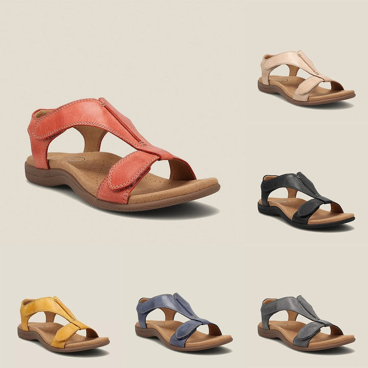 BobaFashion Dove sandals size chart and color options including Watermelon Red Yellow Beige Blue Gray and Black