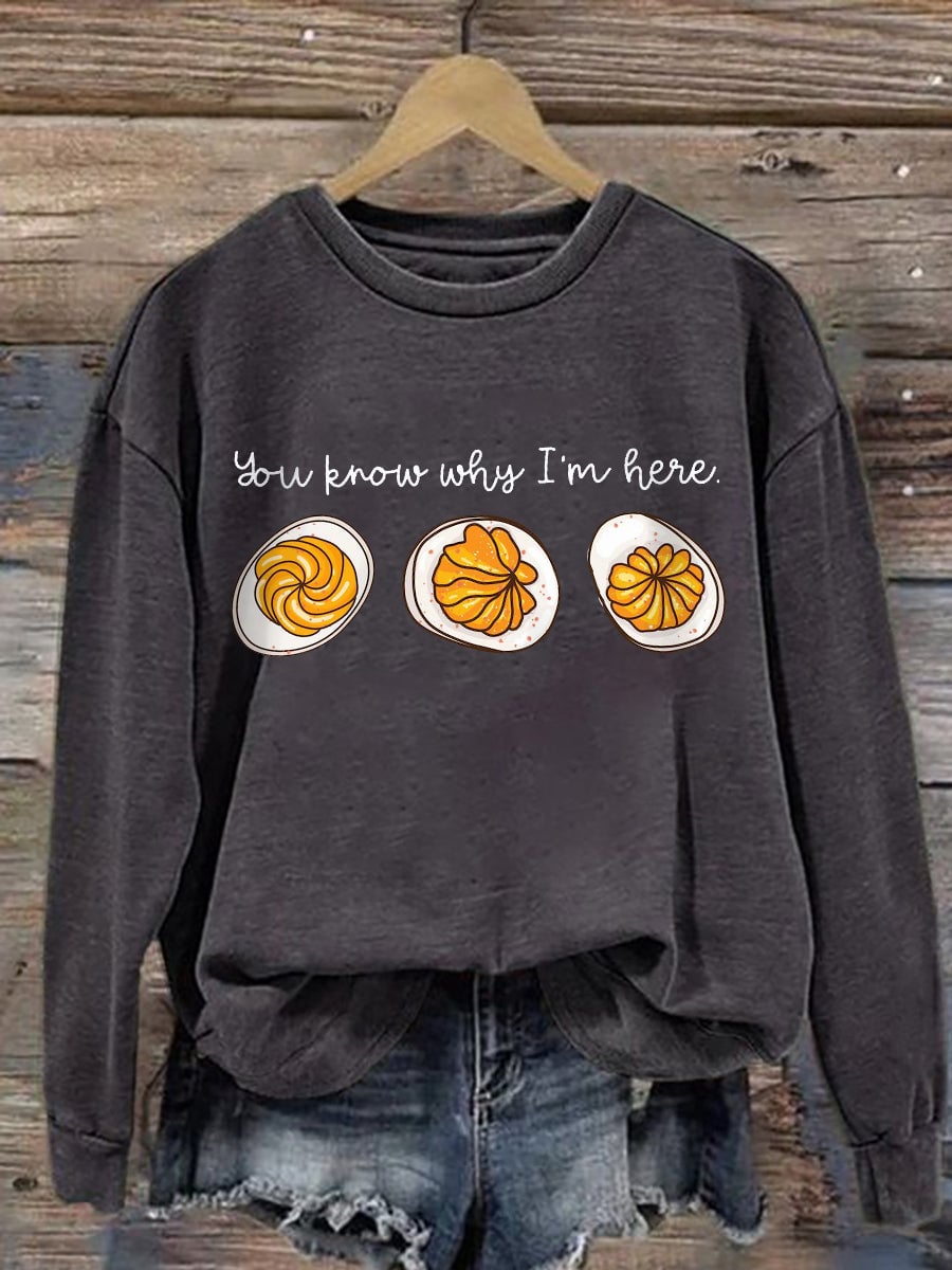 Side view of the relaxed-fit Feast Mode sweatshirt showing comfortable silhouette and cozy fabric