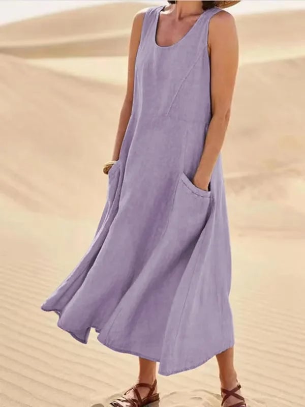 Jenny everyday dress in pink colorway, front full-length shot