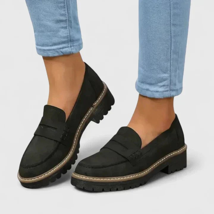 BobaFashion Journey Orthopedic Loafers shown in a classic colorway, featuring a cushioned contoured footbed and polished silhouette