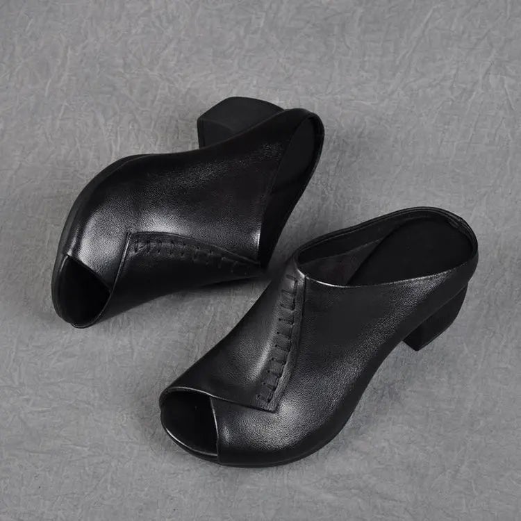 Kalani cushioned slip-on sandals in dark brown, side profile showing sole and footbed