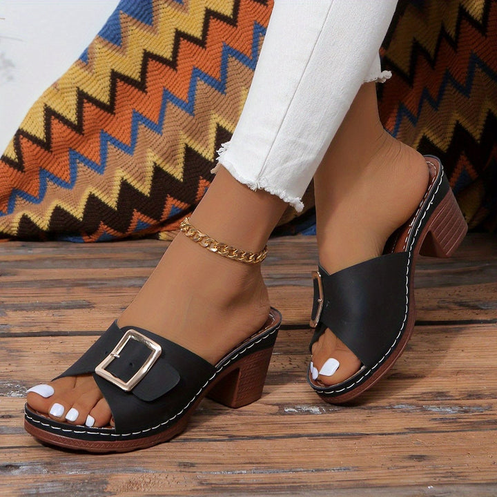 Kit women's sandal in khaki, top-down view showing strap layout