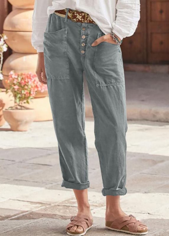 Close-up of waistband and pleat detail on BobaFashion relaxed trousers