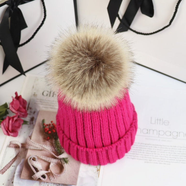Close-up of the soft stretch knit fabric on the Lorette beanie