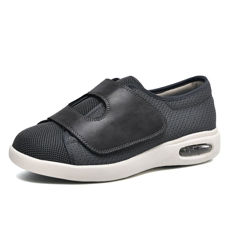 Top-down view of Magnus diabetic walking shoes with removable insole partially lifted to show depth