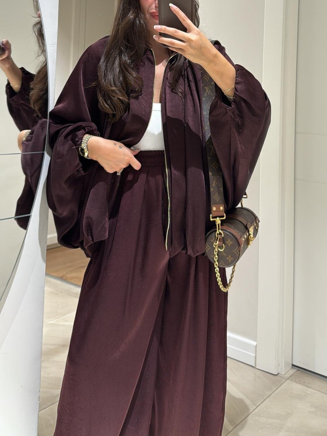 Brand overview image for the Maribel jacket and pants two-piece set by BobaFashion