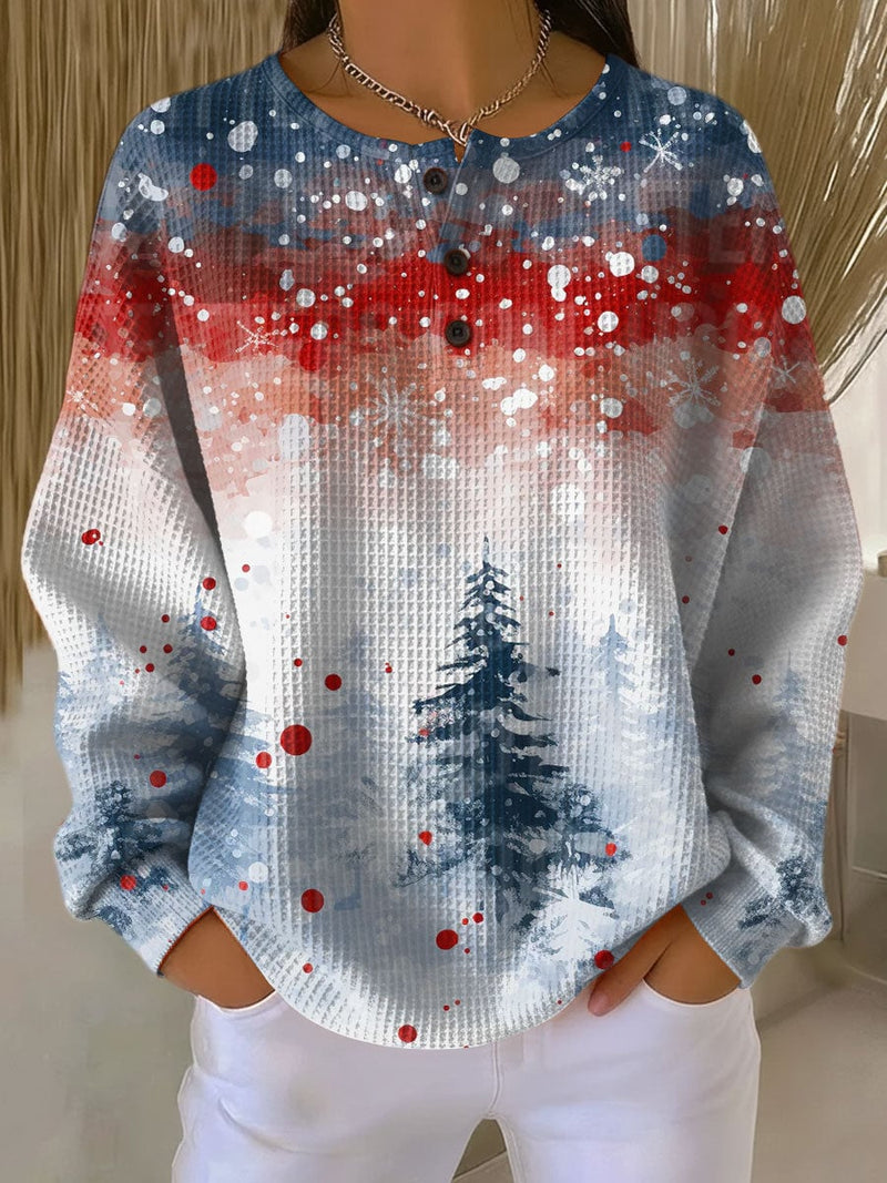 BobaFashion Neve Christmas sweater in multicolor with a festive holiday print and relaxed flattering fit
