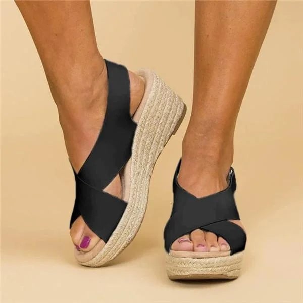 Neve orthopedic sandal in beige showing footbed cushioning, top view
