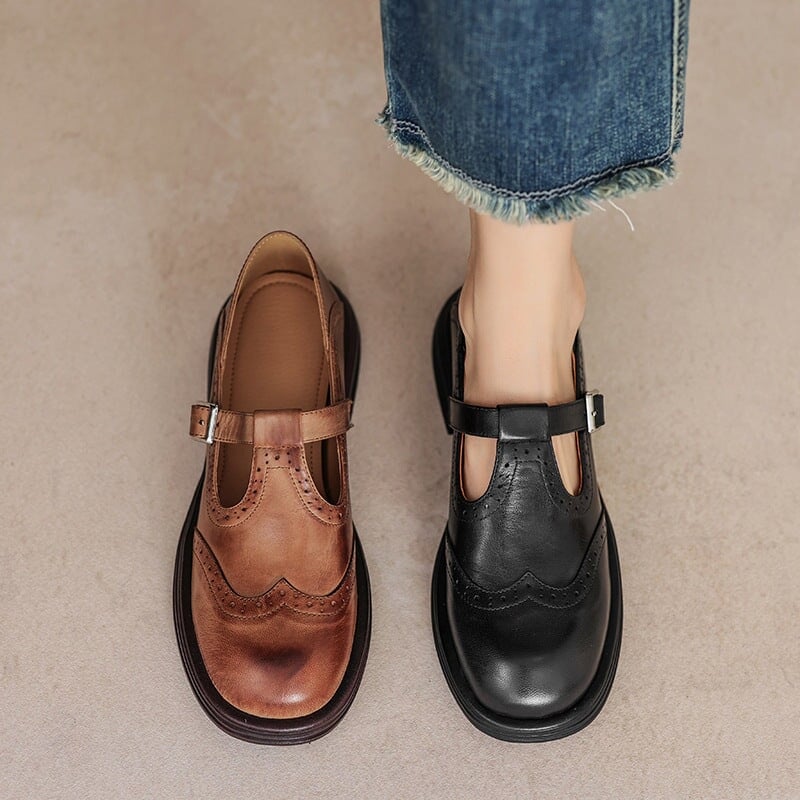 Pair of Nina vegan leather sandals in brown, top-down flat lay view