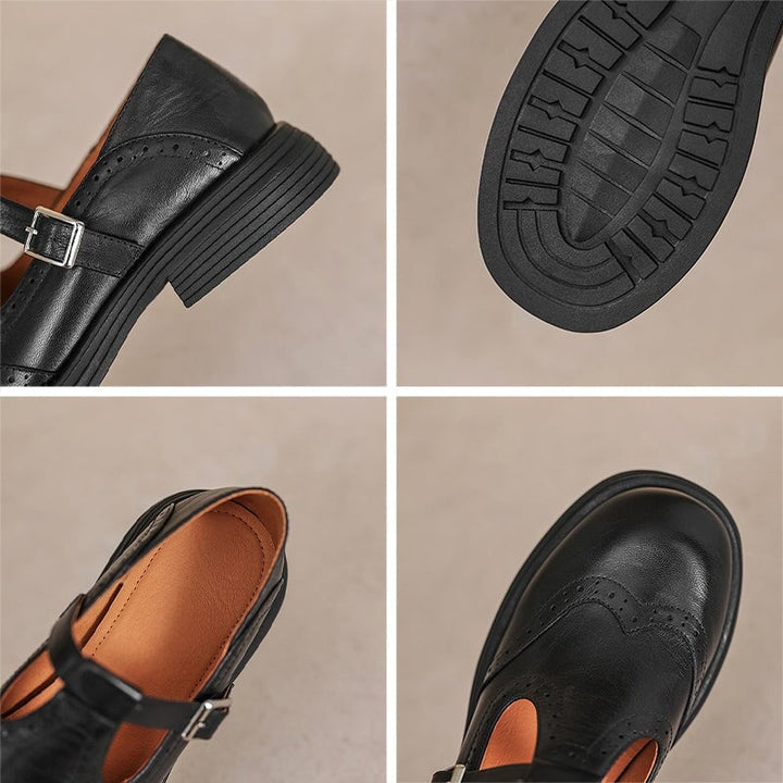 Nina elegant vegan leather Mary Jane sandals in brown and black side by side