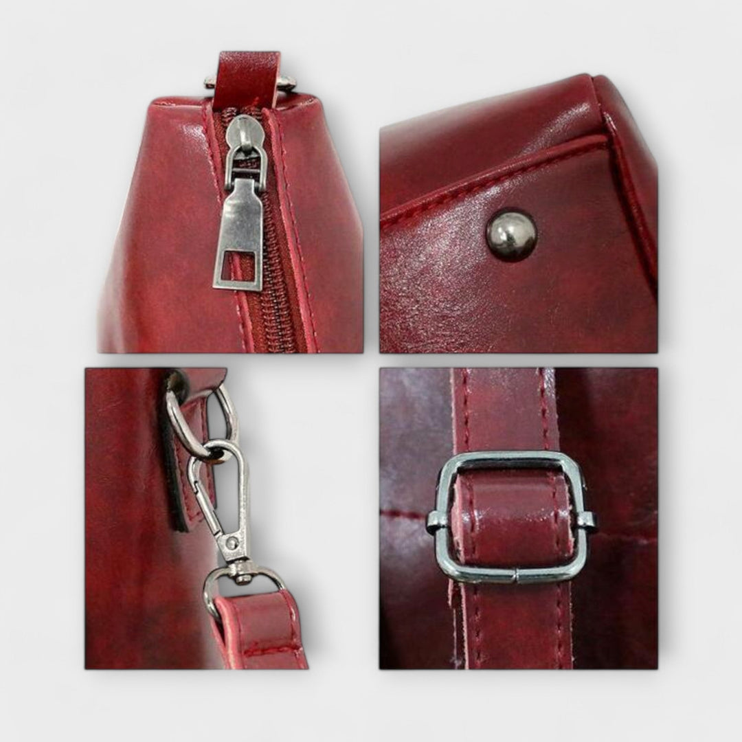 Interior view of the Olivia tote bag showing pockets and spacious main compartment