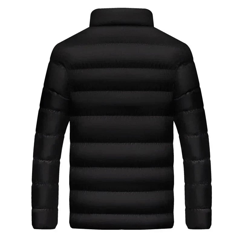 Side profile of the thermal jacket showing its lightweight, streamlined fit and durable zipper detail
