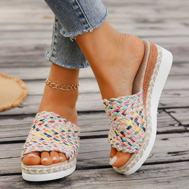Serena women's sandals in multicolored side profile view
