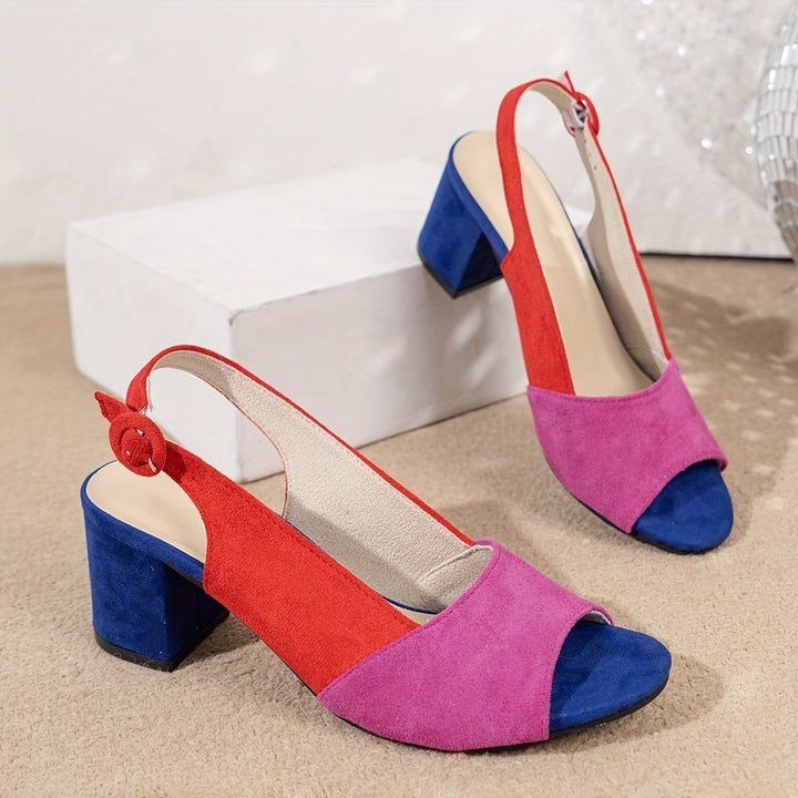 Apricot colorblock slingback heels from the Winifred collection by BobaFashion