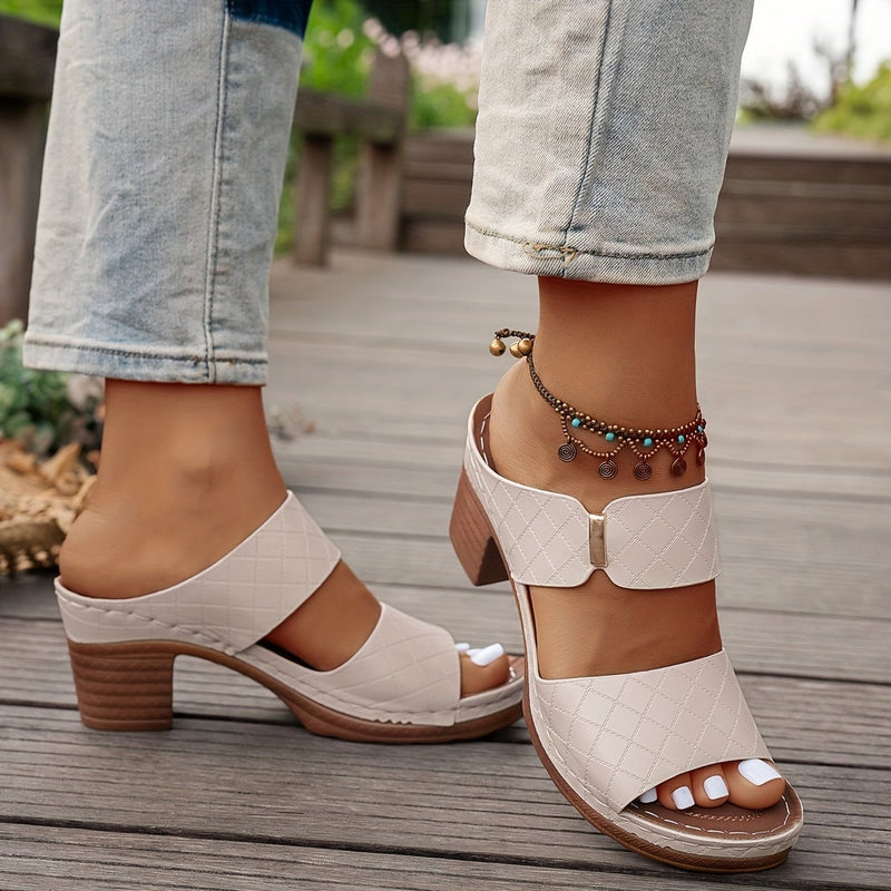 Zelda women's sandal in beige with cushioned insole and secure straps, front view